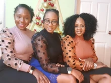 De moda de empalme de estampado de puntos manga transparente suéter de las mujeres de manga larga de punto cuello alto Jersey Top