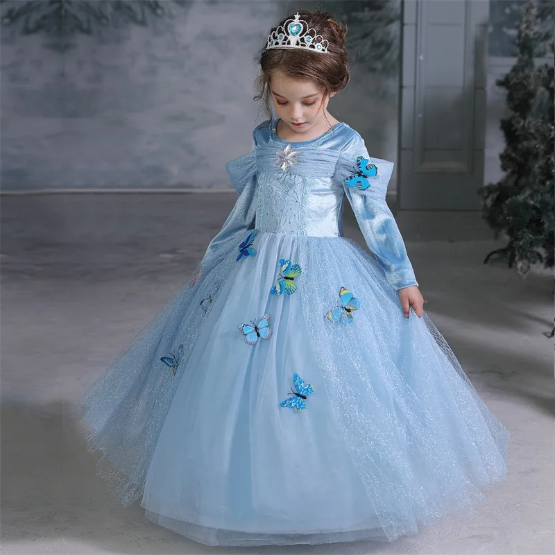 Нарядная детская одежда маскарадный костюм праздничное платье принцессы с принтом на Хеллоуин одежда Рапунцель для маленьких девочек 4, 5, 6, 7, 8, 10 лет
