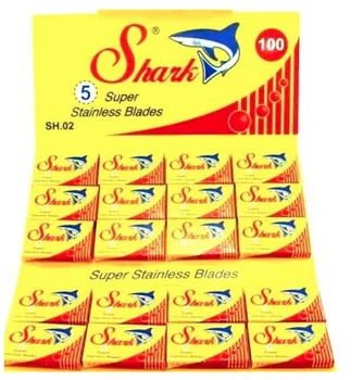 

100 piece 100 pcs SHARK SUPER stainless blades DOUBLE EDGE SAFETY RAZOR BLADES
