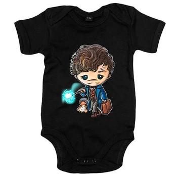 

Baby bodysuit Chibi Kawaii Newt Scamander and Niffler spoof