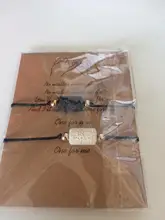 Colgantes nuevos pulsera de amistad, parejas 2 unids/set piedra volcánica pulsera de brazaletes de las mujeres deseo suerte joyería