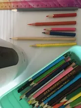 Tenwin-afilador de lápices eléctrico automático grande para niños y artistas, papelería de alta resistencia para lápices de colores, USB mecánico