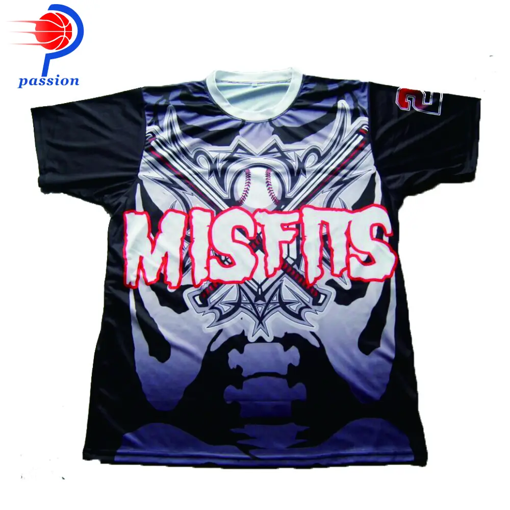 

Misfits Team черная рубашка для Софтбола с пользовательскими именами и цифрами