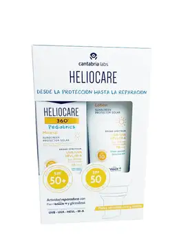 

Heliocare 360 ° pediatrics pack lotion 200ml + mineral 50 ml high sun protection spf50 for sensitive skin. Face and body.