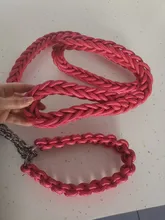 Large Dog Collar-Set Traction-Rope Leashes P-Chain Metal for Big Buckle