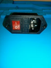 IEC320 C14 eléctrico CA zócalo 3 pin rojo LED 250V interruptor basculante 10A fusible mujer entrada macho conector de clavija 2 enchufe con pines de montaje