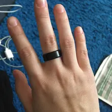 Anillo de acero inoxidable negro para hombre y mujer, joyería con abalorio, 2017