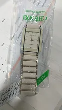 Elegant Women Wristwatch Bracelet Ceramics Silver White CHENXI Lady Luxury Brand Rhinestone