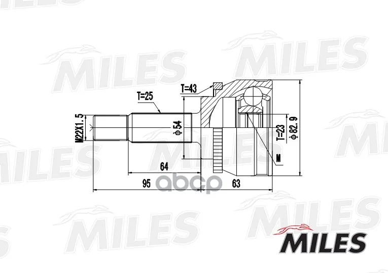 Шрус Mitsubishi Carisma 1.6-1.8 95-06 Нар. Abs Miles Ga20253 Miles арт. GA20253