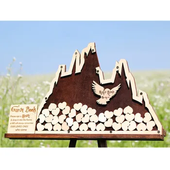

Personalize Wedding Mountain and Eagle Guest Book Alternative, Wedding Wish box, Guest Book, Unique wedding sign, Drop Box