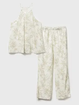 

Decorated Halter-Neck Viscose Pajamas set