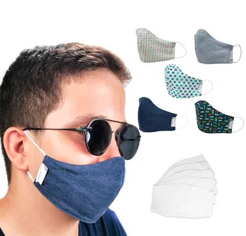 

SPLASH PACK 5 reusable washable hygienic masks 2 layers fit ear + pocket, 5 TNT filters included. SIZE M