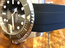 Correa de silicona de extremo curvado para reloj, 20mm, negro, verde, azul y naranja, para correa de papel, RX, Daytona, Submariner, GMT explorer 2, pulsera