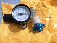 HVLP-Regulador de presión de aire en aerosol y miniseparador de filtro de aire en línea de 1/4 , ajuste del regulador de presión de aire, PISTOLA DE PULVERIZACIÓN