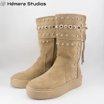 

WOMEN'S boots inverno 2020 WOMEN'S boots with platform in pink and khaki comfortable boots faux suede