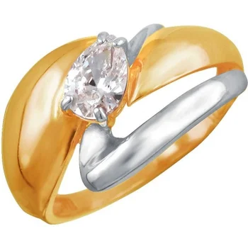 

Esthete ring with 1 Swarovski crystal in silver with gilding