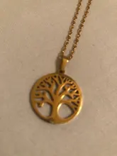 DOTIFI-collar de acero inoxidable con forma de árbol de la vida, collares colgantes redondos, joyería elegante, 316L