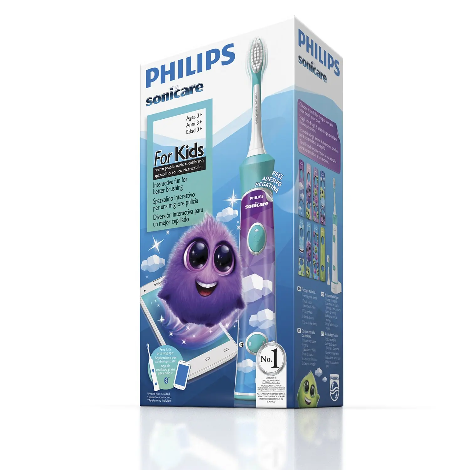 Зубная щетка Philips Sonicare For Kids электрическая с поддержкой Bluetooth HX6322/04|Зубные щетки| |