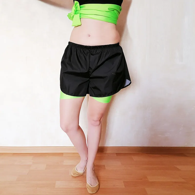 Pantalones cortos deportivos para gimnasia rítmica para ropa de Ciclismo de cintura alta, pantalones de chándal para niña|Pantalones cortos de ejercicio| - AliExpress