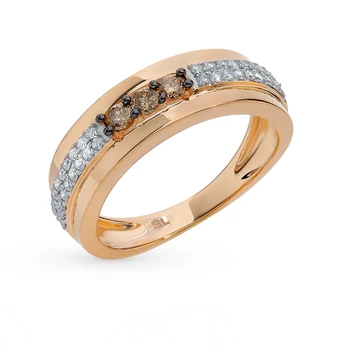 

Gold ring with cognac diamonds sunlight sample 585