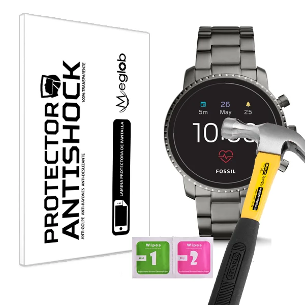 Protector de pantalla antigolpes antiarañazos para hombre, compatible con Fossil Gen 4, exploración HR, de acero inoxidable, FTW4012