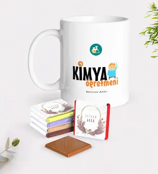

Personalized Chemistry Teacher White Mug and Chocolate Gift Seti-1