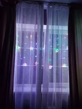 Lights Curtain-String Moon-Lamp Window-Decor Christmas Garland Fairy Icicle-Star LED