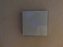 Minitiger-Interruptor táctil para luz de pared, estándar europeo, de lujo, de cristal blanco, 1 entrada y 1 vía