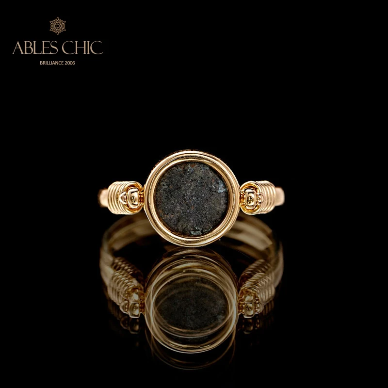 Anillo de oro de 18K con moneda de cobre antigua, auténtico y bizantino, con colgante de moneda romana griega Vintage|Personalizado Anillos|