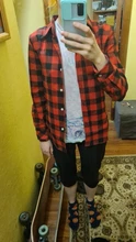Plaid Shirt Blouses Tops Long-Sleeve Flannel Casual Cotton Women Brand-New Red Excellent-Quality