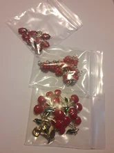 Abalorios de cereza esmaltados de 16x19mm, fruta para fabricación de joyas, pendientes, pulsera y collar, dijes, 10 uds.