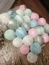 Garland-Lights String Fairy-Lights-Decoration Cotton-Ball Xmas Wedding-Party Holiday