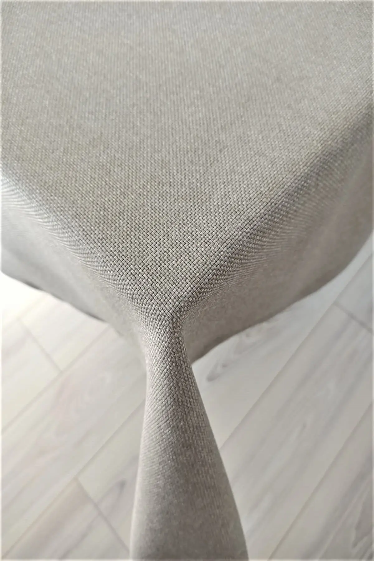 

Linen Look Stain Resistant Cream Table Cloth Wedding, Party,Sofa Cover Turkish Cotton For Rectangle Table