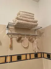 Hanger Towel-Rack Storage-Shelf Shower-Holder Wall-Organizer Bathroom-Accessories Silver