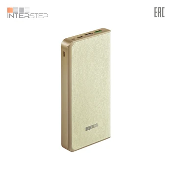 

Power bank INTERSTEP PB12DQ 12000мАч, Dual Quick Charge, pass-through charge, Type-C + microUSB, eco-leather
