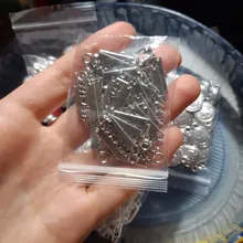 YuenZ-colgante de hoja chapada en plata antigua, 30 Uds., para fabricación de joyas, DIY, 24x11mm, J323