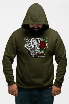 

Angemiel Wear Poker Quartet Green Men 'S Hooded Sweatshirt