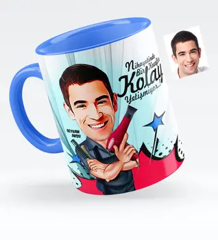 

Personalized Mr Barber Caricature Of Blue Mug cup-1