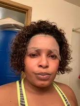 Beeos corto rizado 250% corte Pixie Bob peluca 13*2 Frente de encaje pelucas de cabello humano Remy brasileño cabello humano Pre arrancado con el pelo del bebé