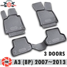 Коврики для Audi A3(8 P) 2007~ 2013 ковры Нескользящие полиуретановые грязезащитные внутренние автостайлинг