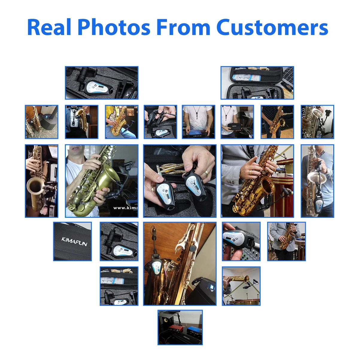 KIMAFUN Saxophone Microphone Wireless Trumpet French Horn Tuba Music Instrument Mic Outdoor Portable for Stage Performance 