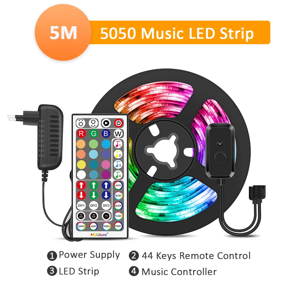 LED Strip light, Music Sync,  Music Sync Color Changing LED Light Strip ,SMD5050 RGB LED Light Strips DIY home depot led strip lights LED Strips