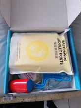 Kit de impresión de huella de bebé, arcilla suave de secado al aire para el cuidado del bebé, Kit de impresión de mano para pies, juguetes de fundición, almohadilla de impresión, recuerdo para recién nacido
