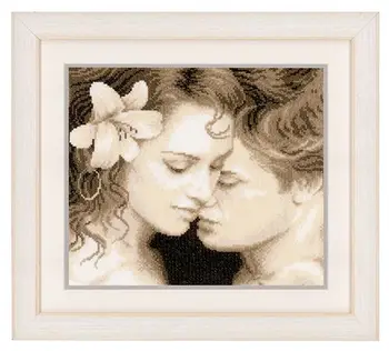 

0146630-pn set for embroidery vervaco 'возлюбленные' 27x23 cm