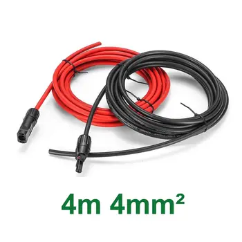 

Pair 4m and 4mm2 solar cable with 1 connector MC4 cable. Color red and black