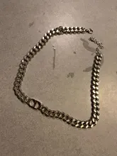 Collar de cadena de acero inoxidable con textura de Metal para mujer, cadena de eslabones cubanos, Gargantilla, regalo de fiesta, 2021