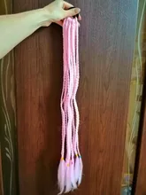 Coletero con banda de goma para el cabello, trenza sintética de ganchillo de 24 pulgadas, extensión de cabello rosa y arcoíris