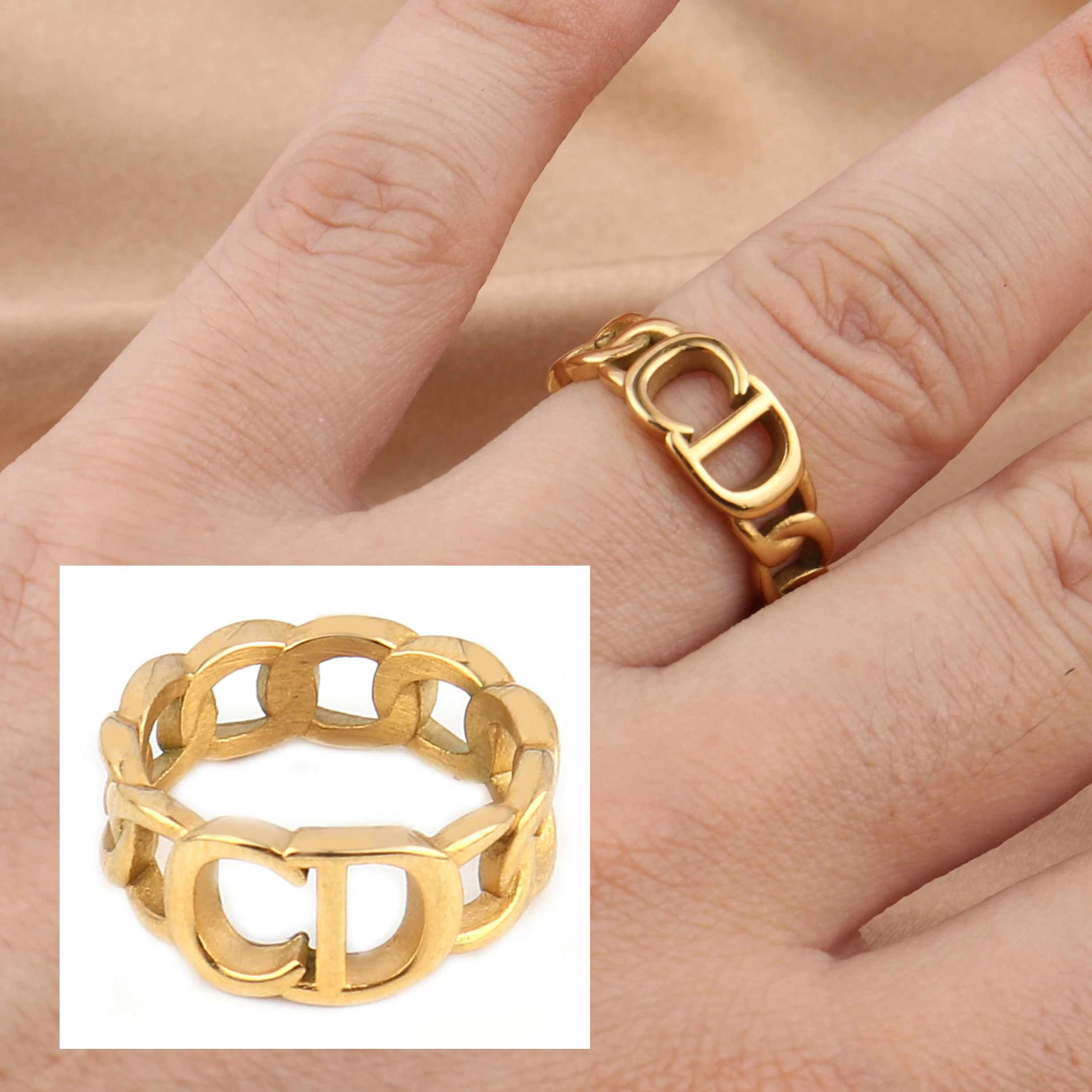 Anillos de acero inoxidable para mujer, Hiphop, Punk, dedo de moda