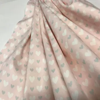 

Textiles Serge drawing hearts cotton 100% pink Colour