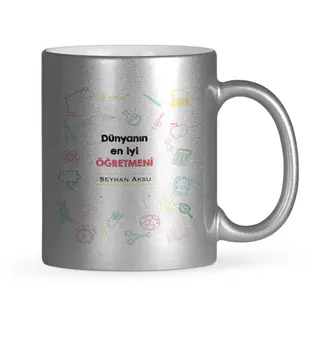 

Personalized World Best Öğretmeni Silver Gilt Mug Cup-14